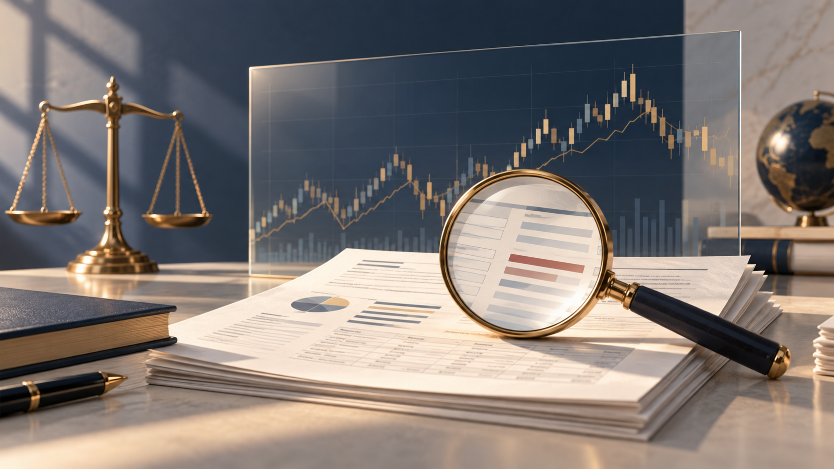 Reviewing financial disclosures for investor claims — conceptual illustration